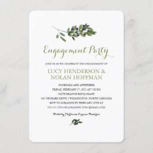 Convites Pomar de Oliva de Aquarela FESTA DE NOIVADO