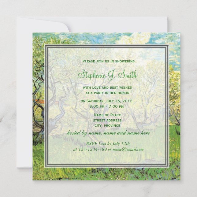 Convites Pomar-de-safra em chá de panela (Frente)