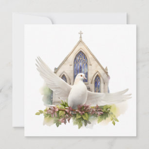 Convites Pomba Branca com Igreja