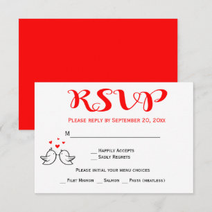Convites Pombinhos de Casamento Engajamento Corações RSVP V