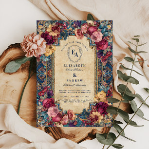 Convites Pomegranate Floral Weddin