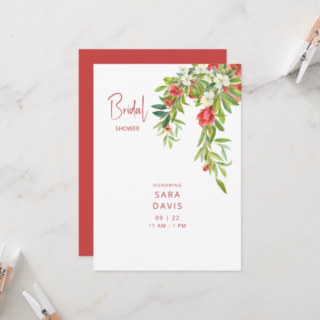 Convites Pomegranato Colorido Vermelho Tuscano (Frente/Verso In Situ)