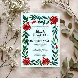 Convites Pomegranatos Bar de Bat Personalizado Mitzvah Wate