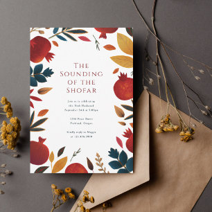 Convites Pomegranatos pintados Rosh Hashanah