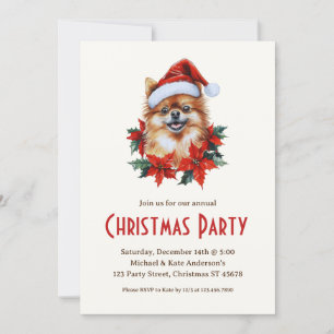 Convites Pomerânia na Festa de Natal de Cachorro Cortado em