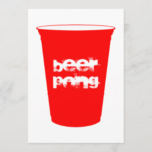 Convites pong da cerveja: copo vermelho do partido