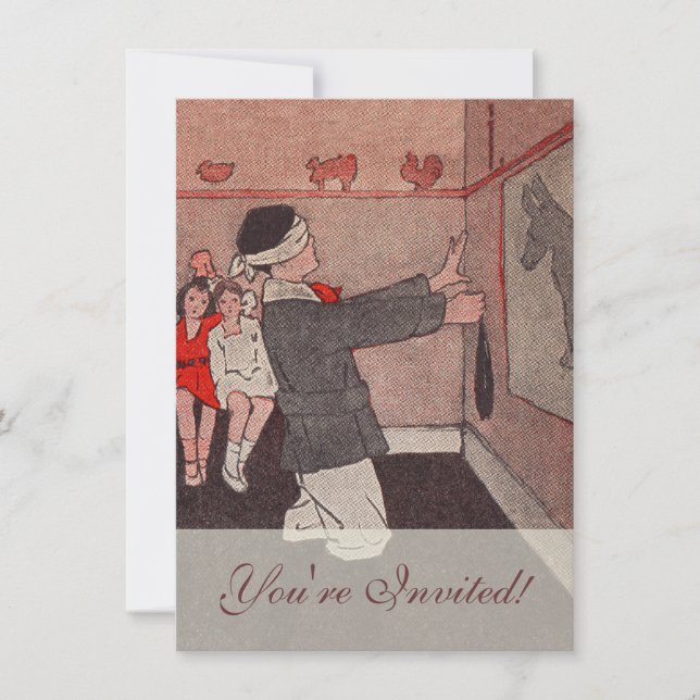 Convites Ponha a cauda Donkey (Frente)