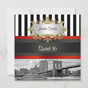 Convites Ponte Brooklyn no Skyline NYC, Boat Sweet 16 Convi