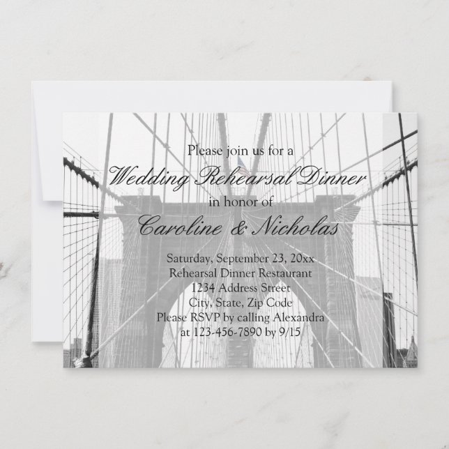 Convites Ponte New York Wedding NYC Brooklyn (Frente)