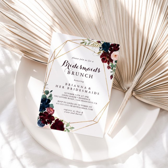 Convites Pontes Geométricas de Watercolor Chá Brunch (Criador carregado)