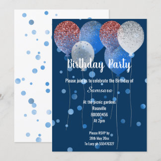 CONVITES PONTO DE MARINHO DE BALÃO DE ANIVERSÁRIO BRANCO E