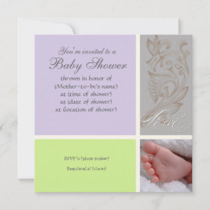 Convites Ponto moderno do redemoinho n de Bébé - o chá d