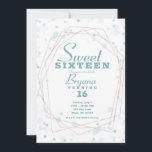 Convites Pontos Azul-esverdeados Rosa Dourado Geométrico Mo<br><div class="desc">Personalize para qualquer evento.</div>