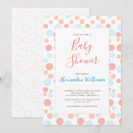 Convites Pontos Coloridos Personalizados de Chá de fraldas 
