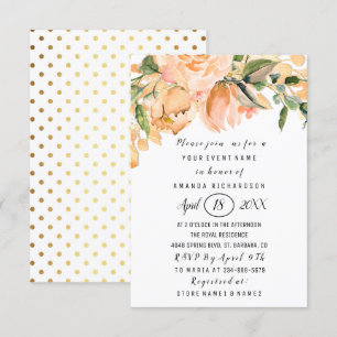 Convites Pontos de brilho Dourados do coral da ventoinha do