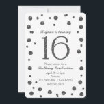 Convites Pontos de brilho prateados Doce 16 Festa de aniver<br><div class="desc">Portas de relva Doce 16 Convites de festas de aniversários.</div>