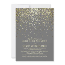Pontos de Confetti Dourados Elegantes e Casamento 