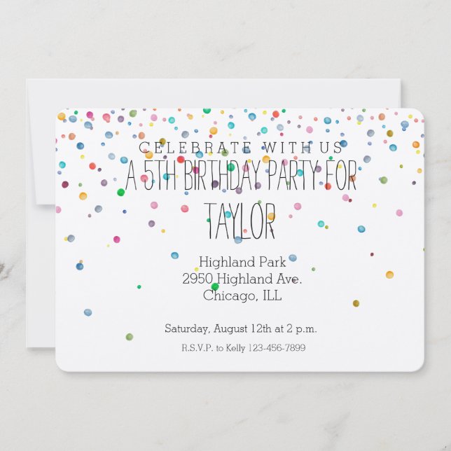 Convites Pontos de Confetti Felizes (Frente)