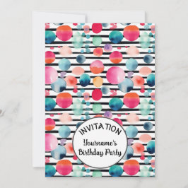 Convites Pontos e faixas 1 Nome personalizado