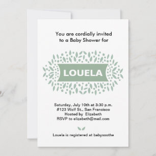 Convites pontos e folhas chá de fraldas