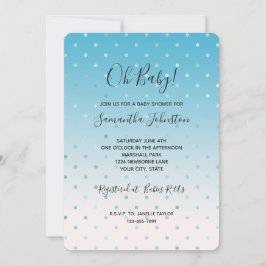 Convites Pontos Glam Aqua Ombre Chá de Bebê
