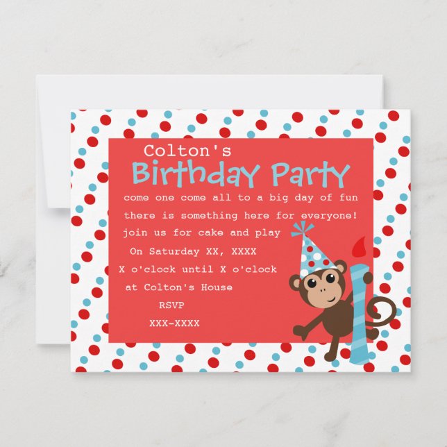 Convites Pontos macacos (Frente)