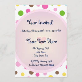 Convites Pontos Pink com Coração