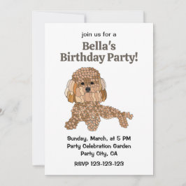 Convites Poodle Dog Birthday Party