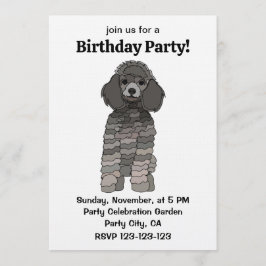 Convites Poodle Dog Pet Birthday Party