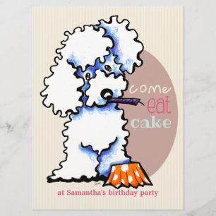 Convites Poodle Girl Off-Leash Art™ com Festa de aniversári