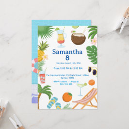 Convites Pool Party Birthday Invitation - Summer Theme