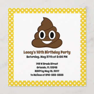 Convites Poop Emoji Aniversário