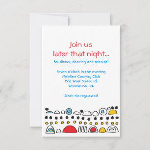 Convites POP ART - Placa do partido Bat Mitzvah SCRIBBLY