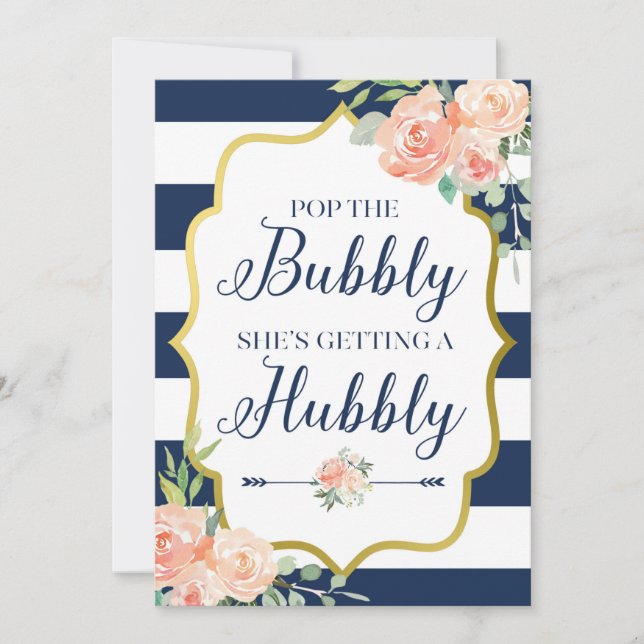 Convites Pop da bolha Ela está ganhando um sinal de Hubby (Frente)