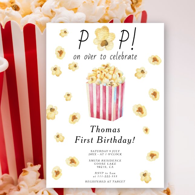 Convites Pop de Aquarela sobre a Parte Aniversário de crian (Criador carregado)