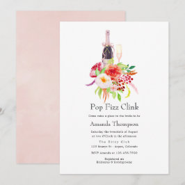 Convites Pop de Fizz Clink Chá de panela de  da Vintage Rus