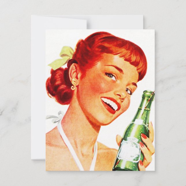 Convites POP de SODA SECO galão do partido retro do DIA de (Frente)