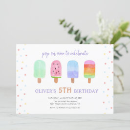 Convites Pop de Sorvete de picolé no próximo aniversário