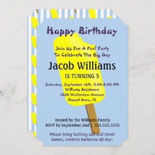 Convites Pop e Festa de aniversário Sorvete