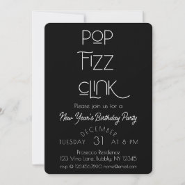 Convites Pop Elegante Fizz Clink Festa de aniversário de An