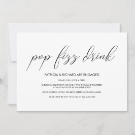 Convites Pop Fizz Beber Festa de noivado Minimalista