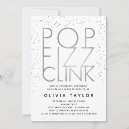 Convites Pop Fizz Clink Chá de panela, Prata