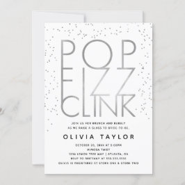 Convites Pop Fizz Clink Chá de panela, Prata