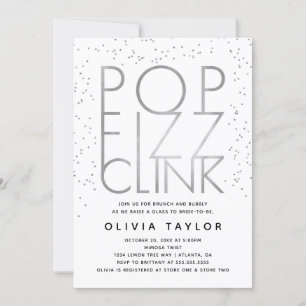 Convites Pop Fizz Clink Chá de panela, Prata