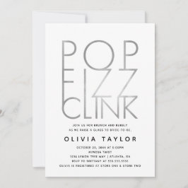 Convites Pop Fizz Clink Chá de panela, Prata