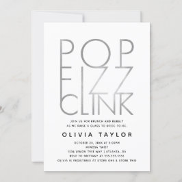 Convites Pop Fizz Clink Chá de panela, Prata
