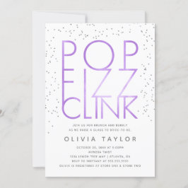 Convites Pop Fizz Clink Chá de panela, Roxo