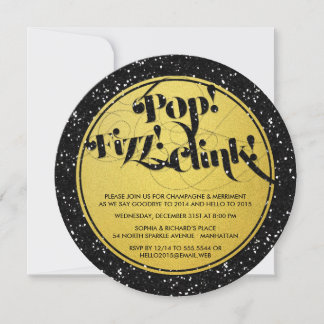 Convites Pop! Fizz! Clink! Véspera de Ano Novo