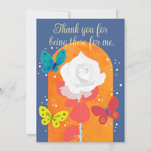 Convites POP flower card -white rose-  (Frente)