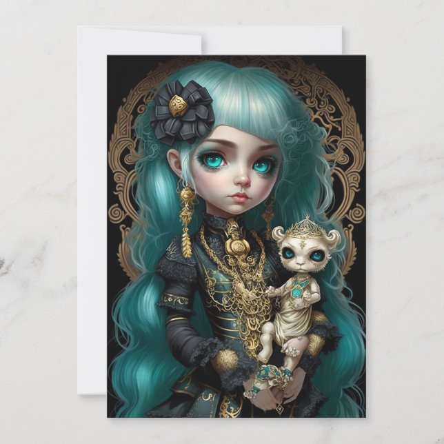 Convites Pop Surrealismo, Garota Gótica, Baixo Saco (Frente)